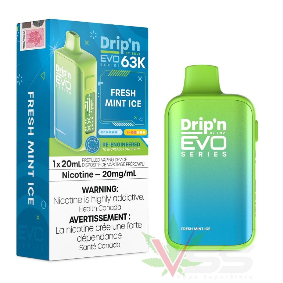 Drip'n by Envi Evo 63K Disposable Vape - Fresh Mint Ice Vape Superstore  Saskatchewan Canada