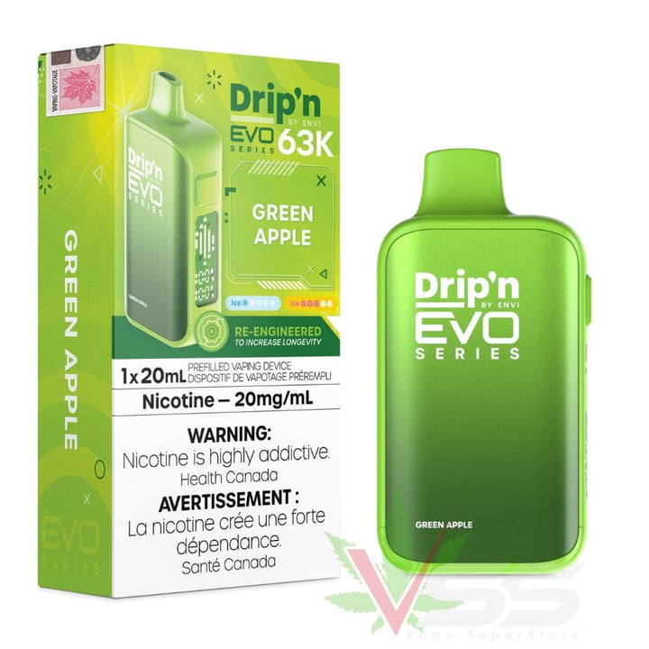 Drip'n by Envi Evo 63K Disposable Vape - Green Apple Vape Superstore  Saskatchewan Canada