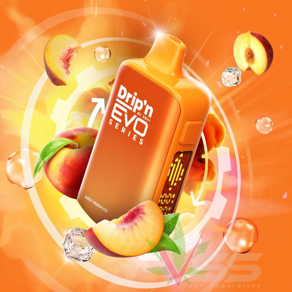 Drip'n by Envi Evo 63K Disposable Vape - Juicy Peach Ice Vape Superstore  Saskatchewan Canada