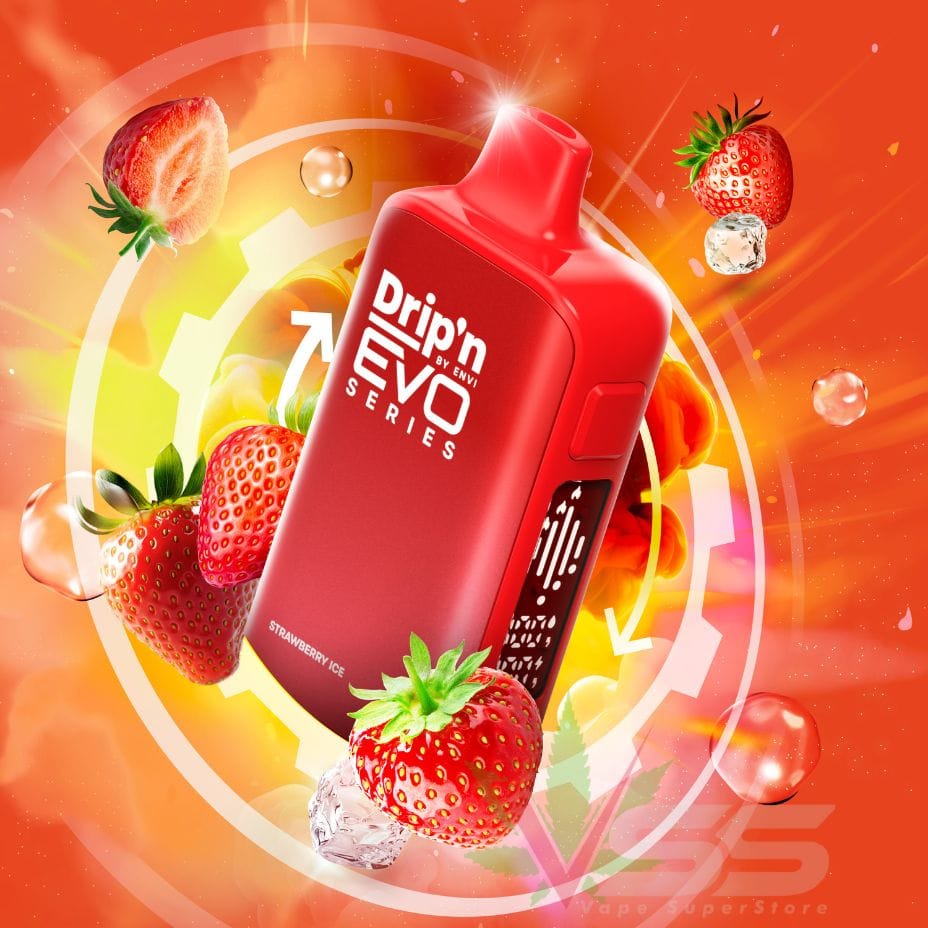 Drip'n by Envi Evo 63K Disposable Vape - Strawberry Ice Vape Superstore  Saskatchewan Canada