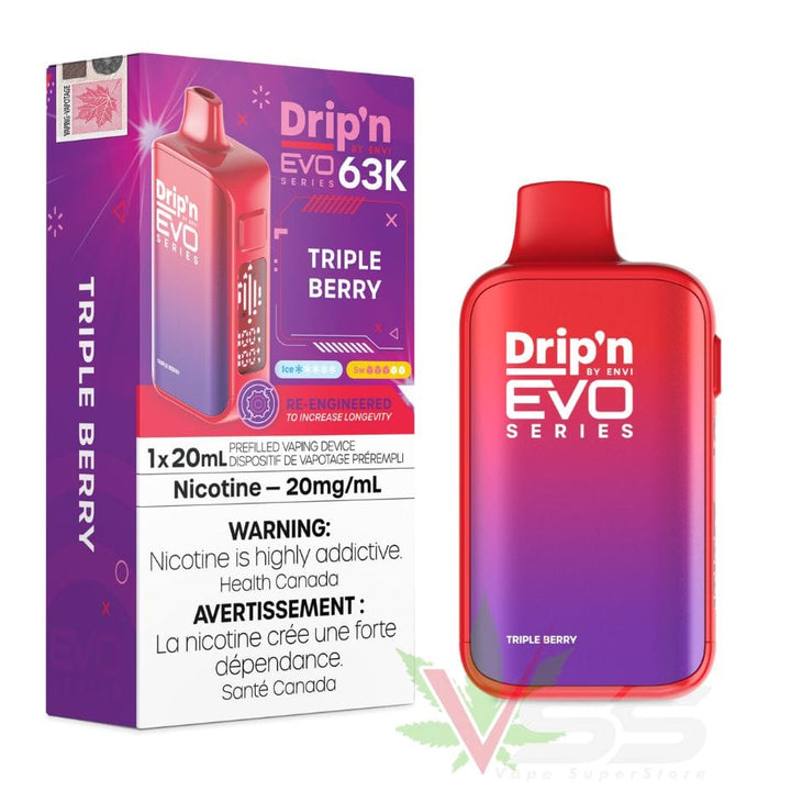 Drip'n by Envi Evo 63K Disposable Vape - Triple Berry Vape Superstore  Saskatchewan Canada