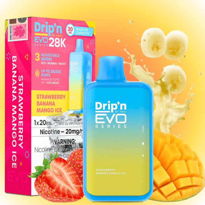 Drip'n Envi EVO 28k Disposable Vape-Strawberry Banana Mango 28000 Puffs / 20mg Vape Superstore  Saskatchewan Canada