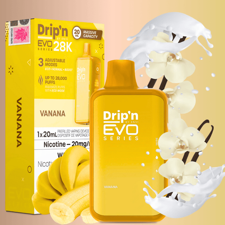 Drip'n Envi EVO 28k Disposable Vape-Vanana 28000 Puffs / 20mg Vapexcape Vape and Bong Shop Regina Saskatchewan