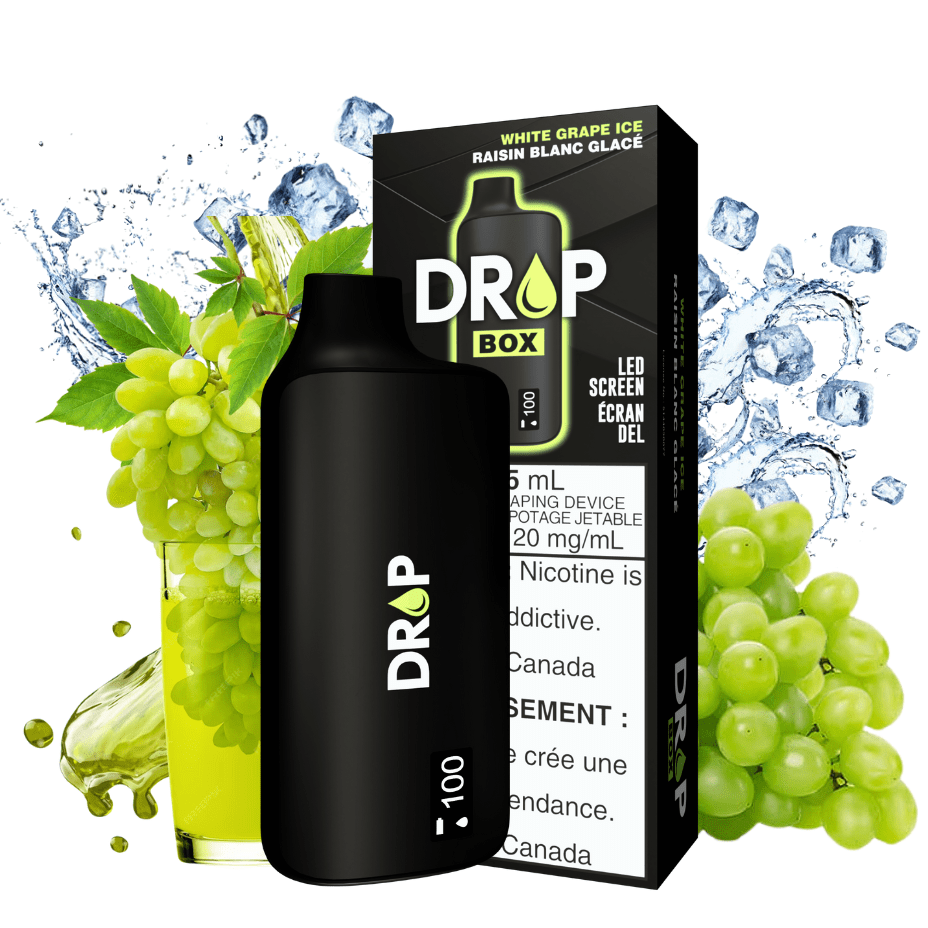 Drop Box 8500 Disposable Vape-White Grape Ice 15ml / 8500Puffs Vape Superstore  Saskatchewan Canada