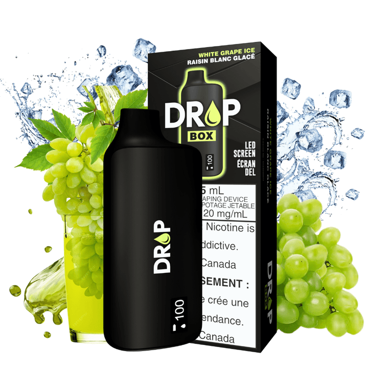 Drop Box 8500 Disposable Vape-White Grape Ice 15ml / 8500Puffs Vapexcape Vape and Bong Shop Regina Saskatchewan