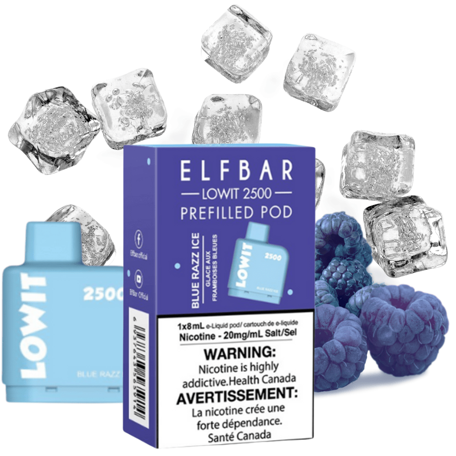 Elf Bar Lowit 2500 Puff Pod-Blue Razz Ice 2500 Puffs / 20mg Vape Superstore  Saskatchewan Canada