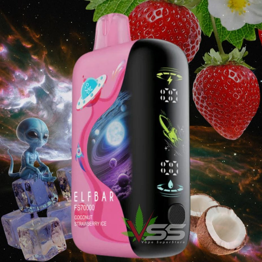 ELFBAR FS70K Disposable Vape - Coconut Strawberry Ice 20mL / 70000 Puffs / 20mg Vape Superstore  Saskatchewan Canada
