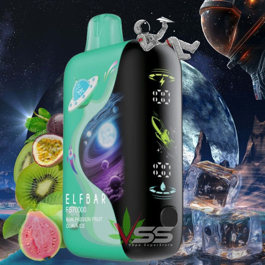 ELFBAR FS70K Disposable Vape - Kiwi Passionfruit Guava Ice 20mL / 70000 Puffs / 20mg Vape Superstore  Saskatchewan Canada