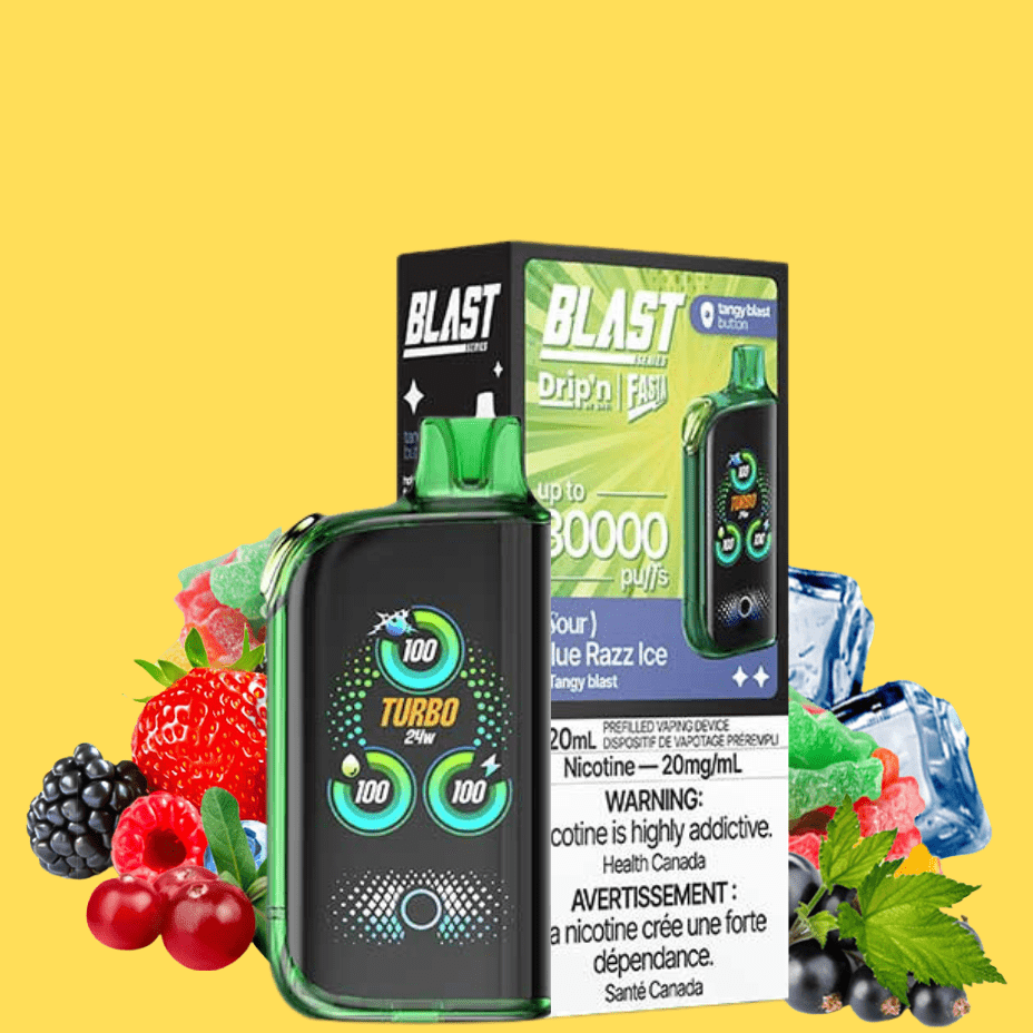 Envi Drip'n x Fasta Blast 30K Disposable Vape-Sour Blue Razz Ice 20mg / 30000 Puffs Vapexcape Vape and Bong Shop Regina Saskatchewan