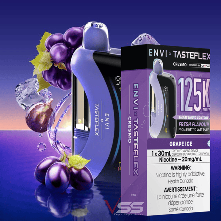 ENVI x Tasteflex Cresmo 125k Disposable Vape - Grape Ice Vape Superstore  Saskatchewan Canada