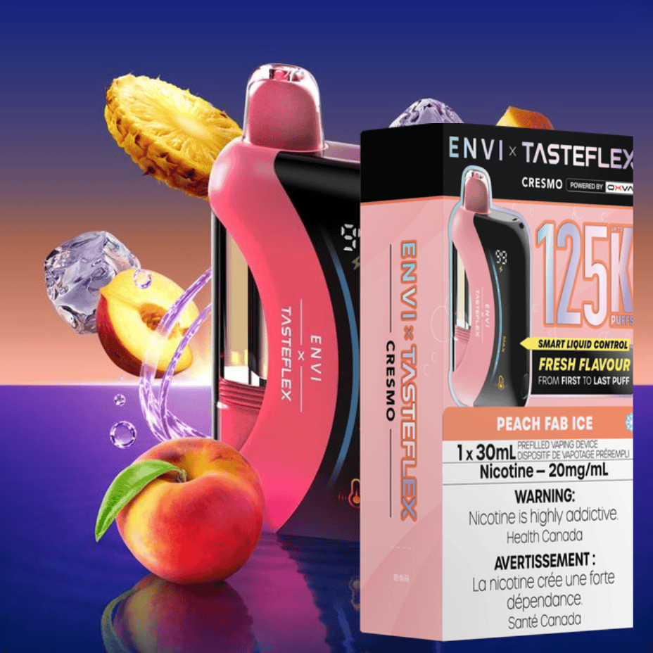 ENVI x Tasteflex Cresmo 125k Disposable Vape - Peach Fab Ice Vape Superstore  Saskatchewan Canada