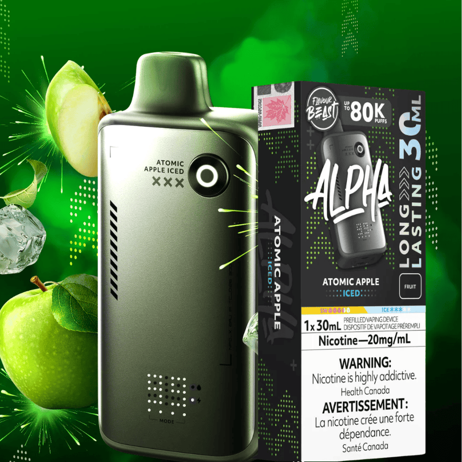 Flavour Beast Alpha 80K Disposable Vape-Atomic Apple Iced Vape Superstore  Saskatchewan Canada