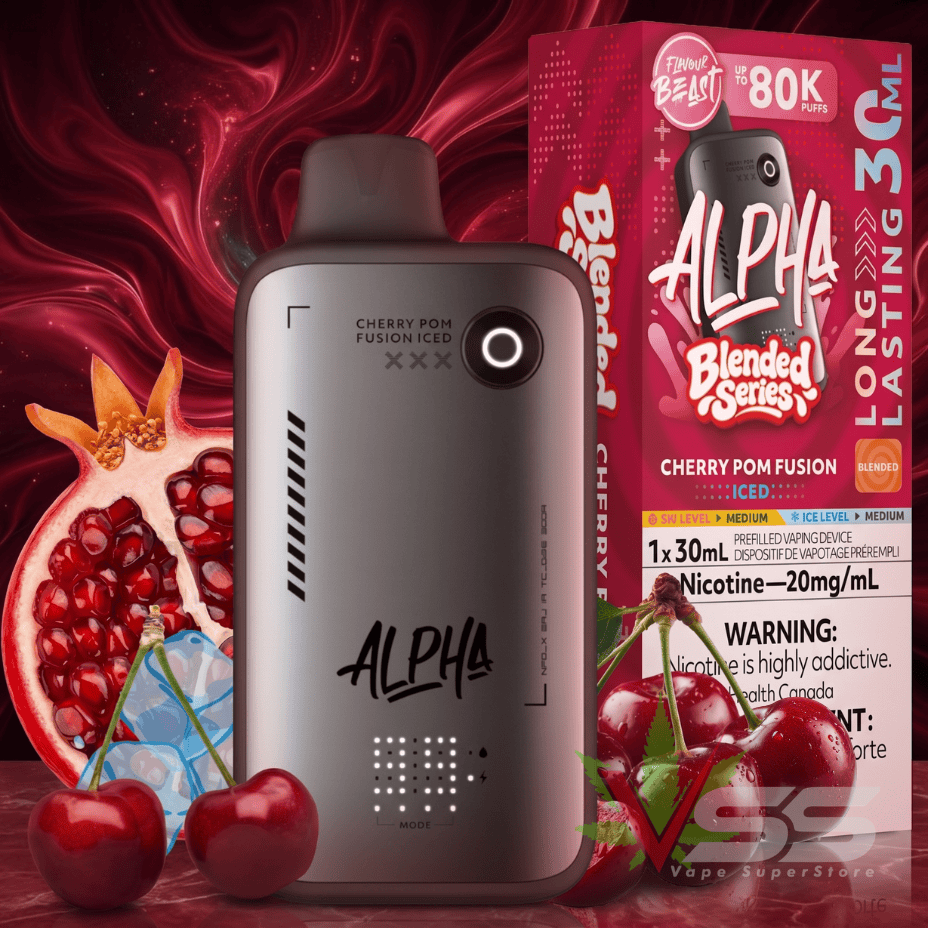 Flavour Beast Alpha 80K Disposable Vape-Cherry Pom Fusion Ice 80000 Puffs / 20mg Vape Superstore  Saskatchewan Canada
