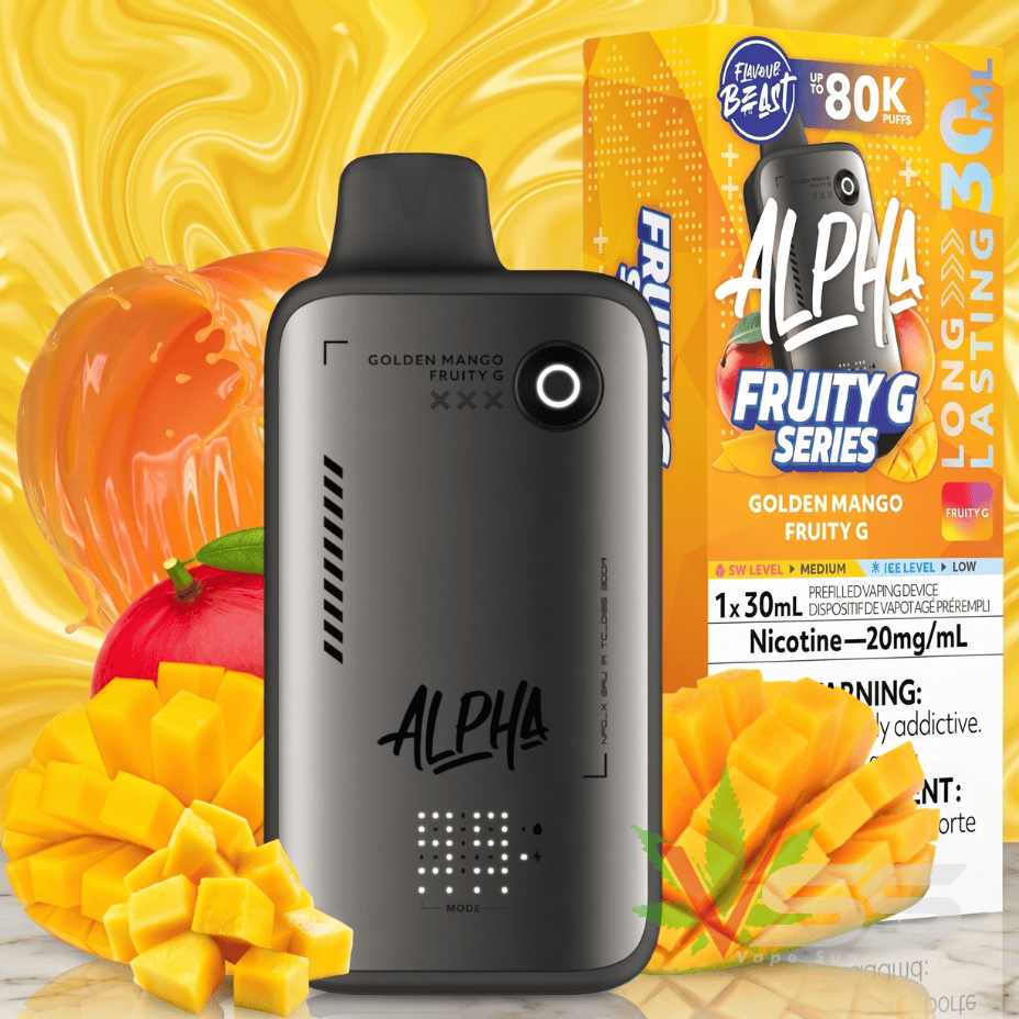 Flavour Beast Alpha 80K Disposable Vape-Golden Mango Fruity G 80000 Puffs / 20mg Vape Superstore  Saskatchewan Canada