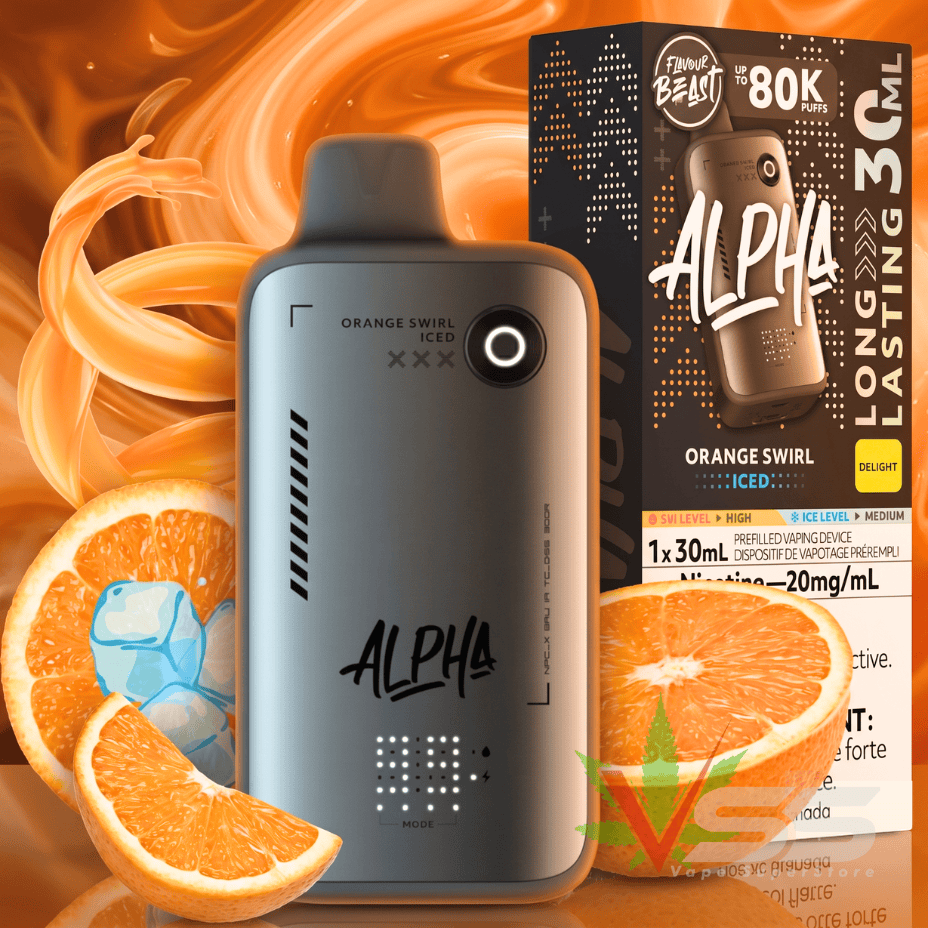 Flavour Beast Alpha 80K Disposable Vape-Orange Swirl Iced 80000 Puffs / 20mg Vape Superstore  Saskatchewan Canada