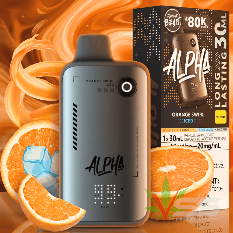 Flavour Beast Alpha 80K Disposable Vape-Orange Swirl Iced 80000 Puffs / 20mg Vape Superstore  Saskatchewan Canada