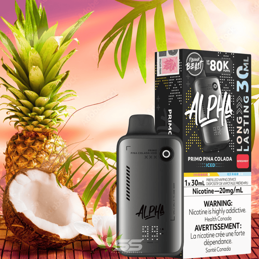 Flavour Beast Alpha 80K Disposable Vape-Primo Pina Colada Iced Vape Superstore  Saskatchewan Canada