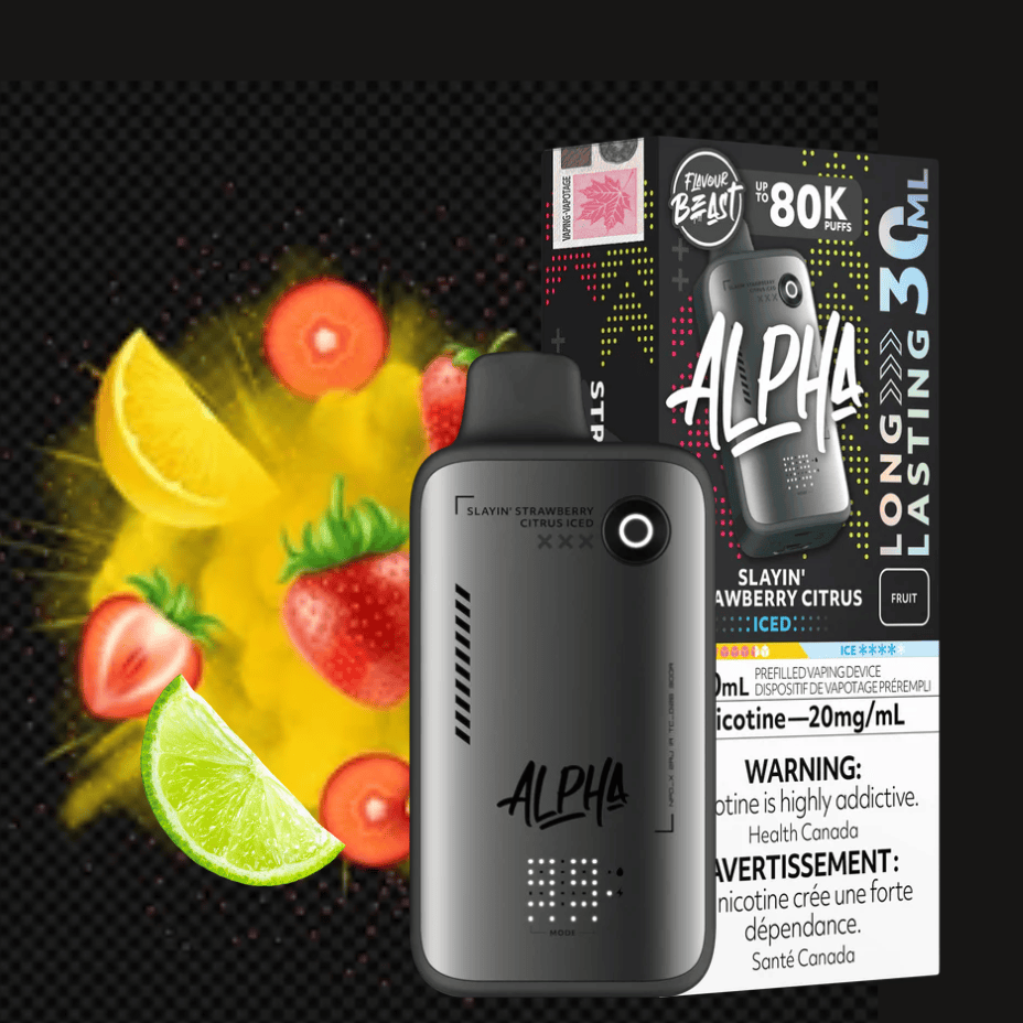 Flavour Beast Alpha 80K Disposable Vape-Slayin Strawberry Citrus Iced Vape Superstore  Saskatchewan Canada