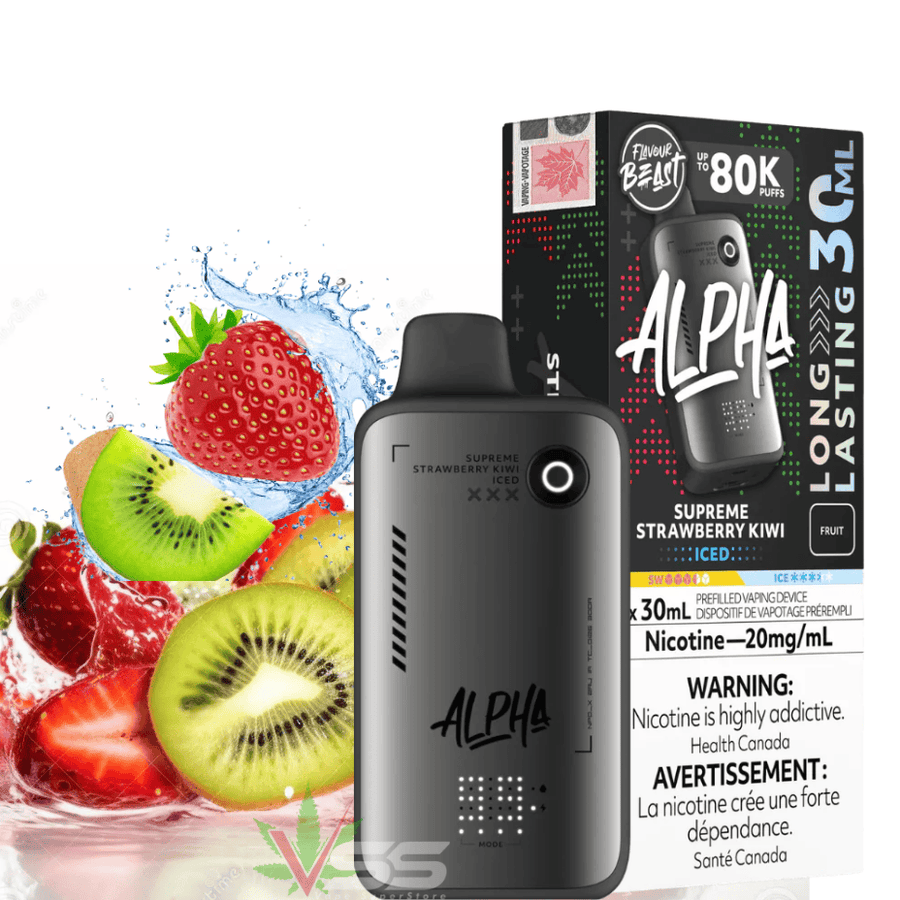 Flavour Beast Alpha 80K Disposable Vape-Supreme Strawberry Kiwi Iced Vape Superstore  Saskatchewan Canada