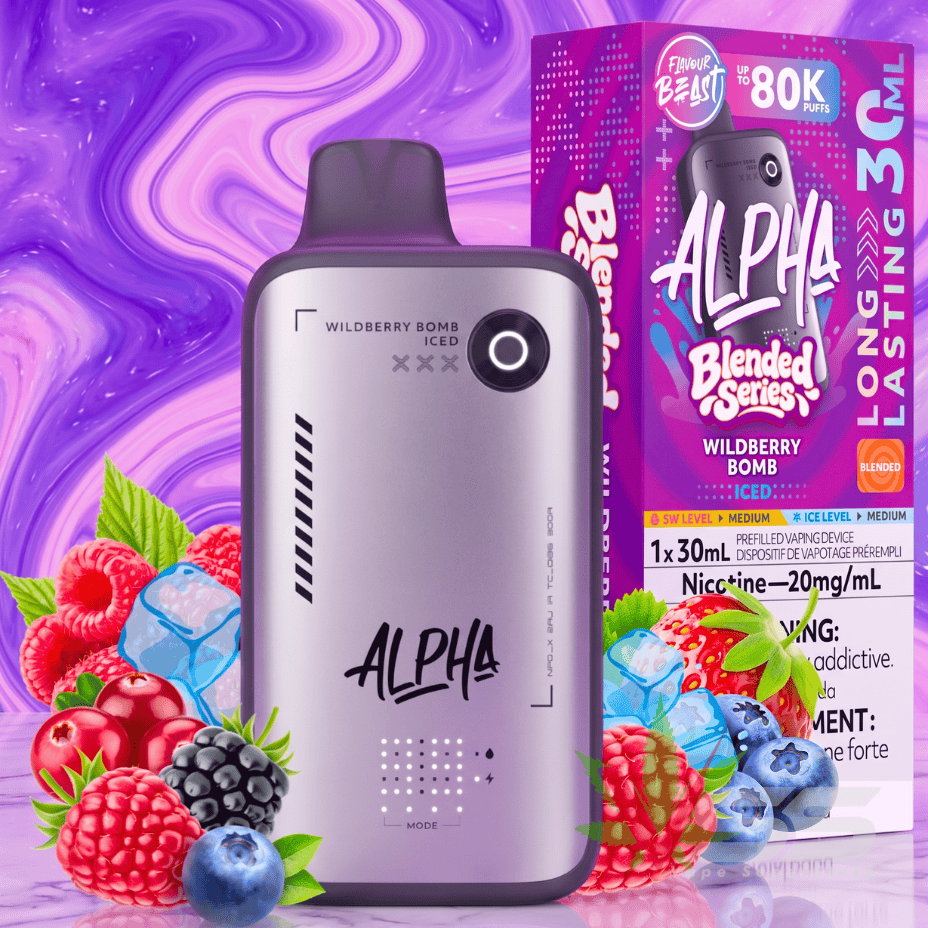 Flavour Beast Alpha 80K Disposable Vape-Wildberry Bomb Iced 80000 Puffs / 20mg Vape Superstore  Saskatchewan Canada