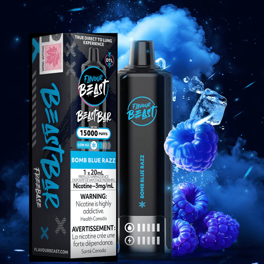 Flavour Beast Beast Bar 15k Disposable Vape-Bomb Blue Razz 3mg / 15000 Puffs Vape Superstore  Saskatchewan Canada