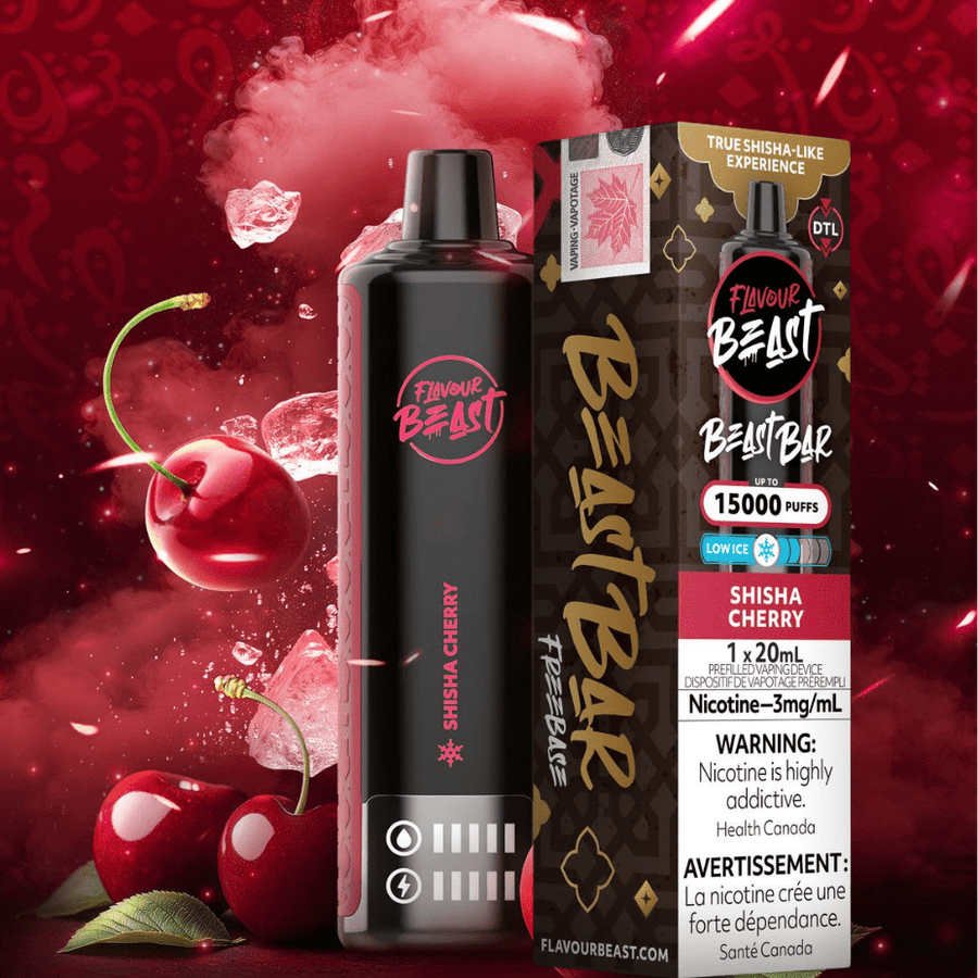 Flavour Beast Beast Bar 15k Disposable Vape-Shisha Cherry 3mg / 15000 Puffs Vape Superstore  Saskatchewan Canada