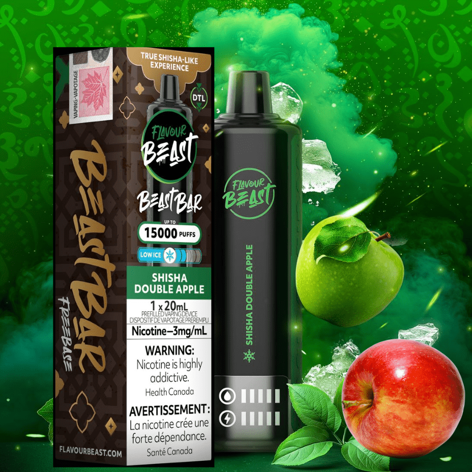 Flavour Beast Beast Bar 15k Disposable Vape-Shisha Double Apple 3mg / 15000 Puffs Vape Superstore  Saskatchewan Canada