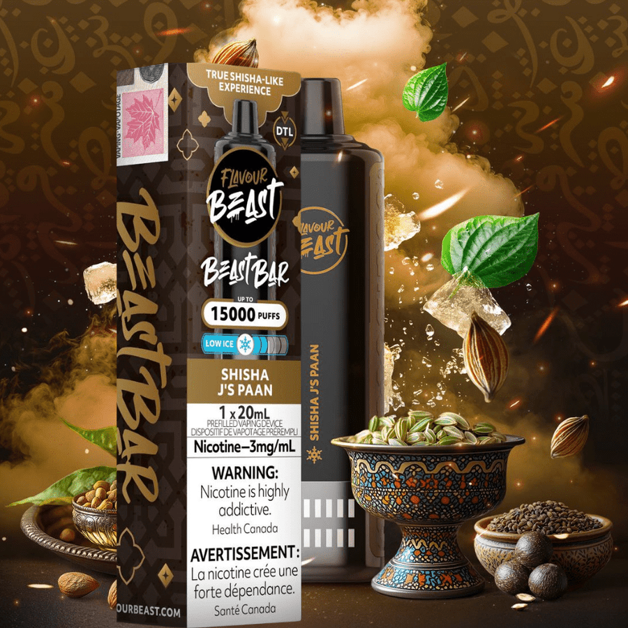 Flavour Beast Beast Bar 15k Disposable Vape-Shisha J's PAAN 3mg / 15000 Puffs Vape Superstore  Saskatchewan Canada