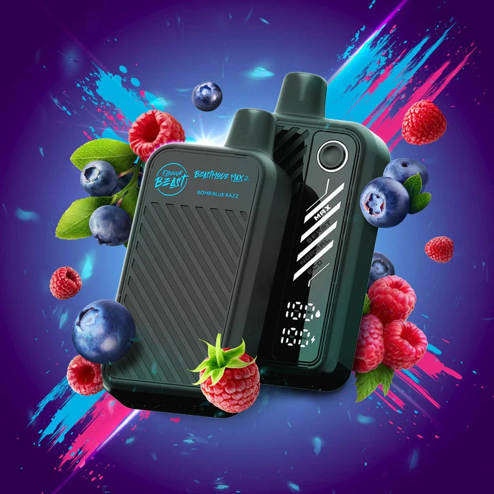 Flavour Beast Beast Mode Max 2 50K Disposable Vape-Bomb Blue Razz Vapexcape Vape and Bong Shop Regina Saskatchewan