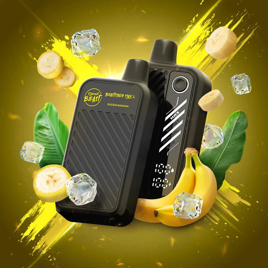Flavour Beast Beast Mode Max 2 50K Disposable Vape-Bussin' Banana ICED Vapexcape Vape and Bong Shop Regina Saskatchewan