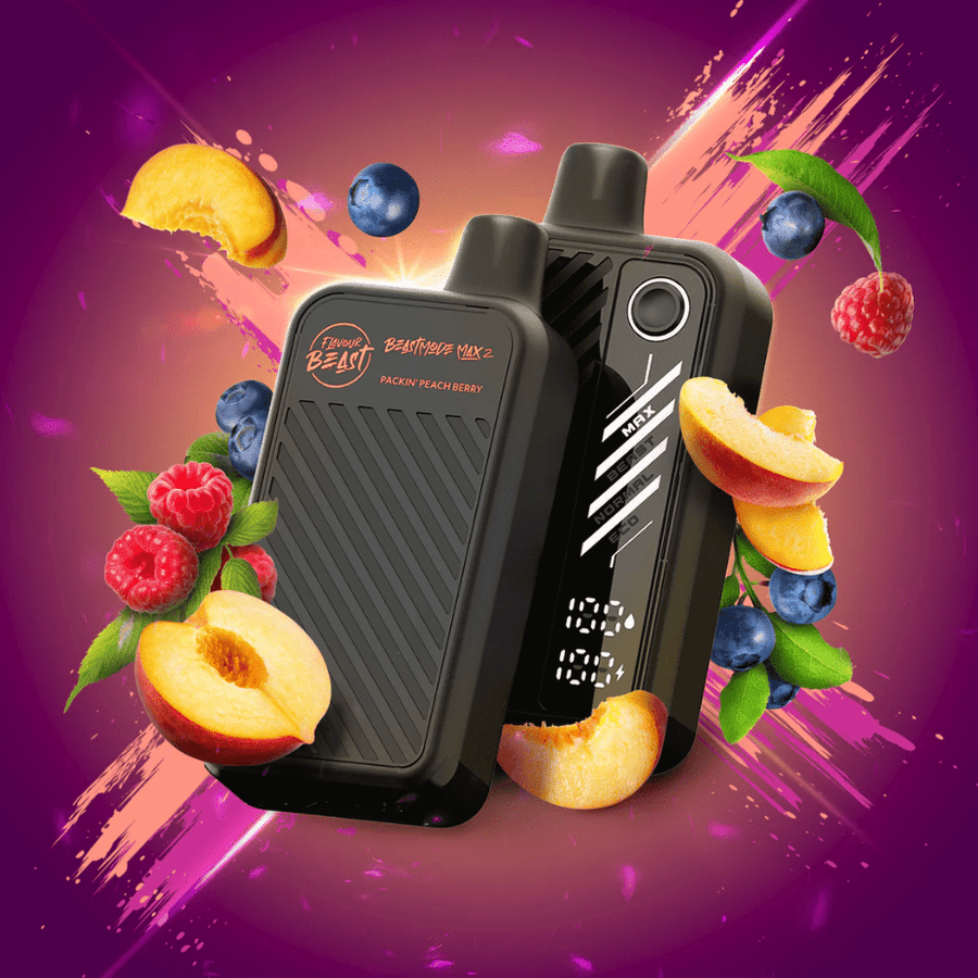 Flavour Beast Beast Mode Max 2 50K Disposable Vape - Packin Peach Berry Vapexcape Vape and Bong Shop Regina Saskatchewan