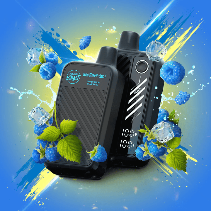 Flavour Beast Beast Mode Max 2 50K Disposable Vape - Sour Blue Razz ICED Vapexcape Vape and Bong Shop Regina Saskatchewan