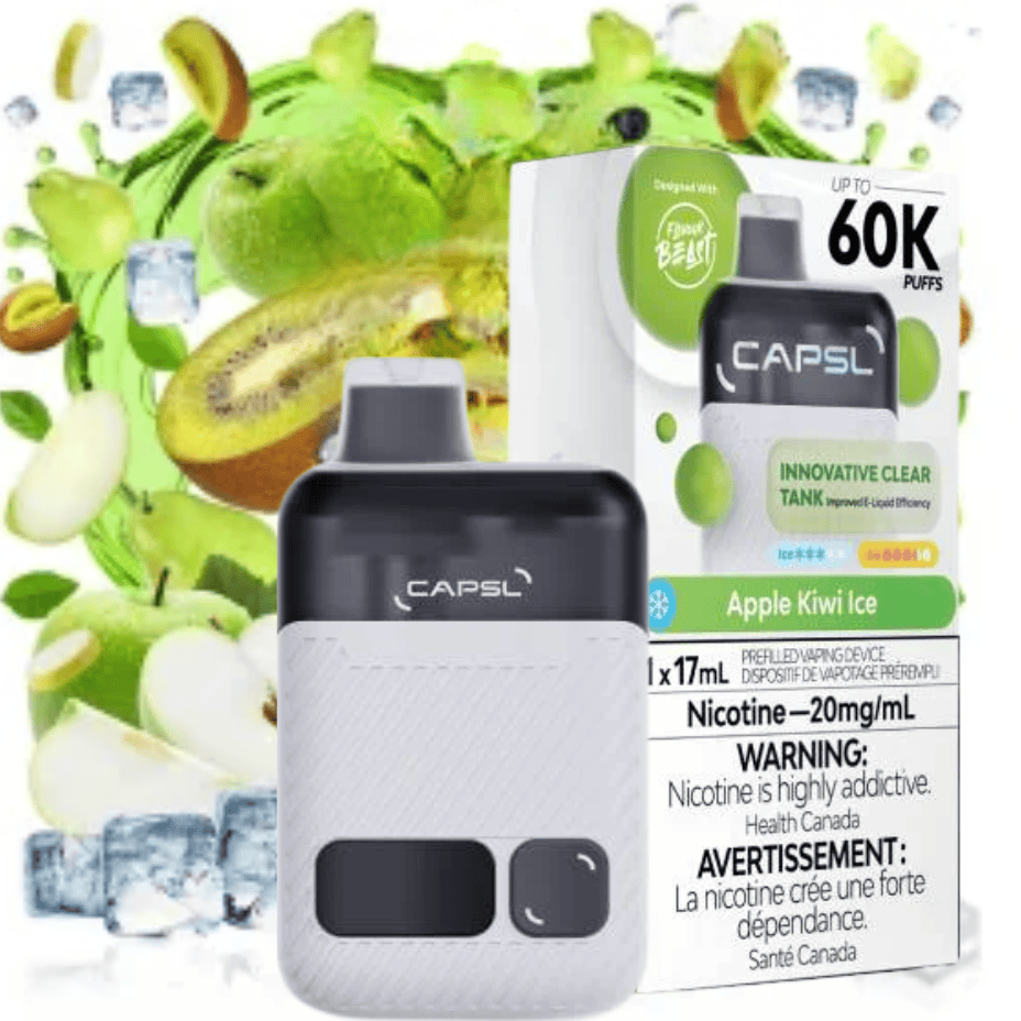 Flavour Beast CAPSL AFX17 60K Disposable Vape-Apple Kiwi Ice 60000 Puffs / 20mg Vape Superstore  Saskatchewan Canada
