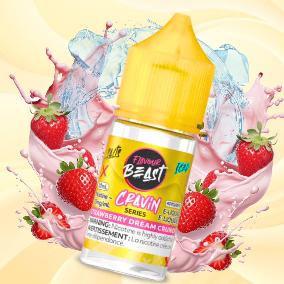 Flavour Beast Cravin' Salts-Strawberry Dream Crunch Iced 20mg / 30mL Vapexcape Vape and Bong Shop Regina Saskatchewan