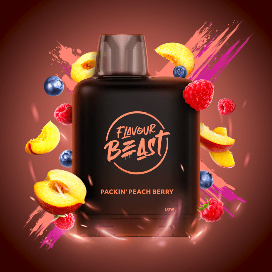 Flavour Beast Level X Boost G2 Pod - Packin' Peach Berry 25000 Puffs / 20mg Vape Superstore  Saskatchewan Canada