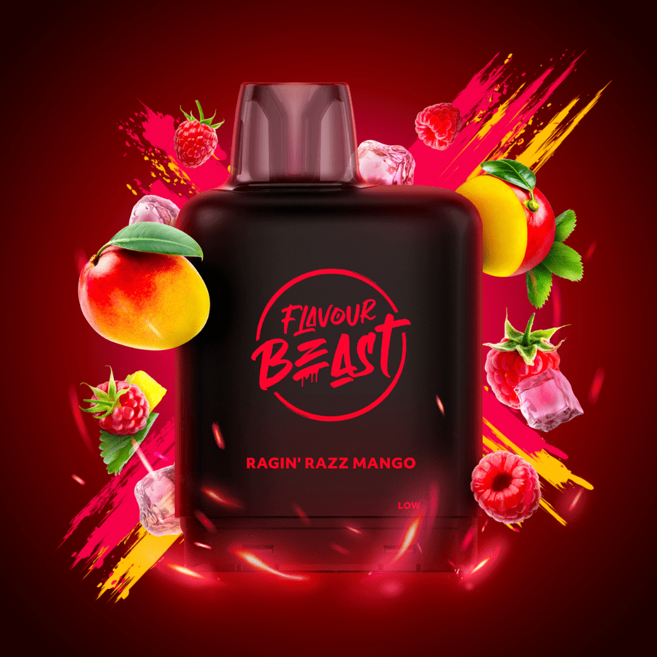 Flavour Beast Level X Boost G2 Pod - Ragin' Razz Mango Iced 25000 Puffs / 20mg Vape Superstore  Saskatchewan Canada
