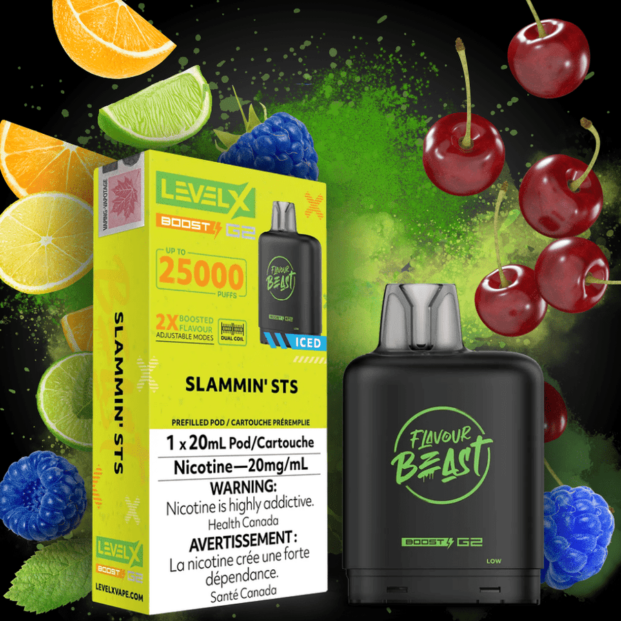 Flavour Beast Level X Boost G2 Pod - Slammin STS Iced 25000 Puffs / 20mg Vape Superstore  Saskatchewan Canada