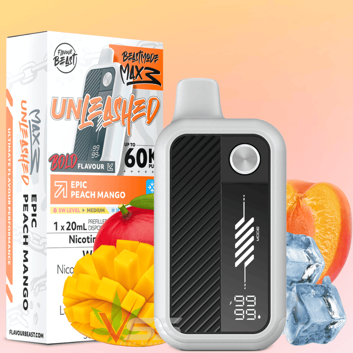 Flavour Beast Mode Max 3 60K Disposable Vape - Epic Peach Mango Ice 60000 Puffs / 20mg Vape Superstore  Saskatchewan Canada