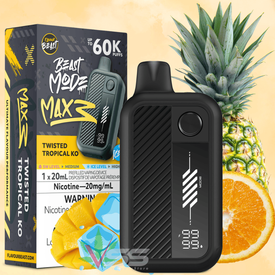 Flavour Beast Mode Max 3 60K Disposable Vape - Twisted Tropical KO Ice 60000 Puffs / 20mg Vape Superstore  Saskatchewan Canada