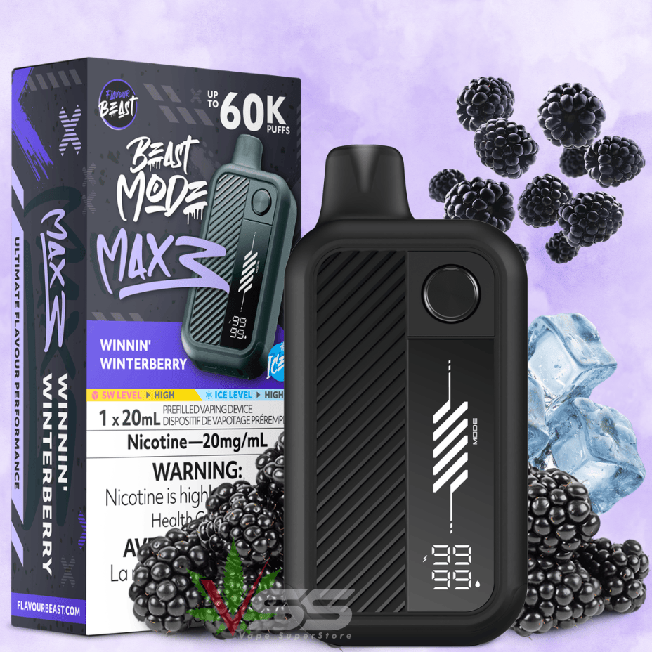Flavour Beast Mode Max 3 60K Disposable Vape - Winnin' Winterberry Ice 60000 Puffs / 20mg Vape Superstore  Saskatchewan Canada