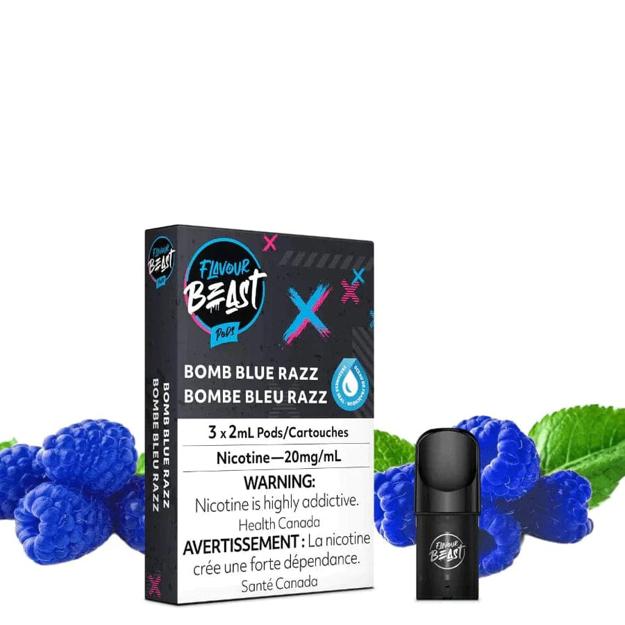 Flavour Beast Pods Bomb Blue Razz (STLTH Compatible) 20mg Vapexcape Vape and Bong Shop Regina Saskatchewan