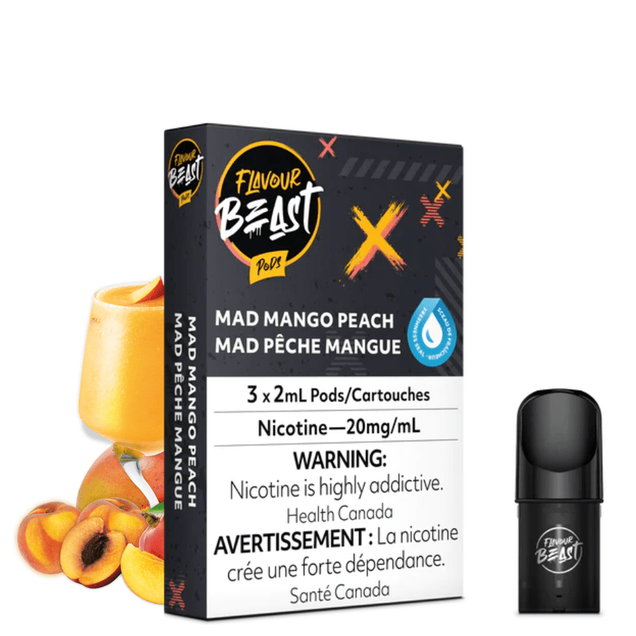 Flavour Beast Pods Mad Mango Peach (STLTH Compatible) 20mg Vapexcape Vape and Bong Shop Regina Saskatchewan
