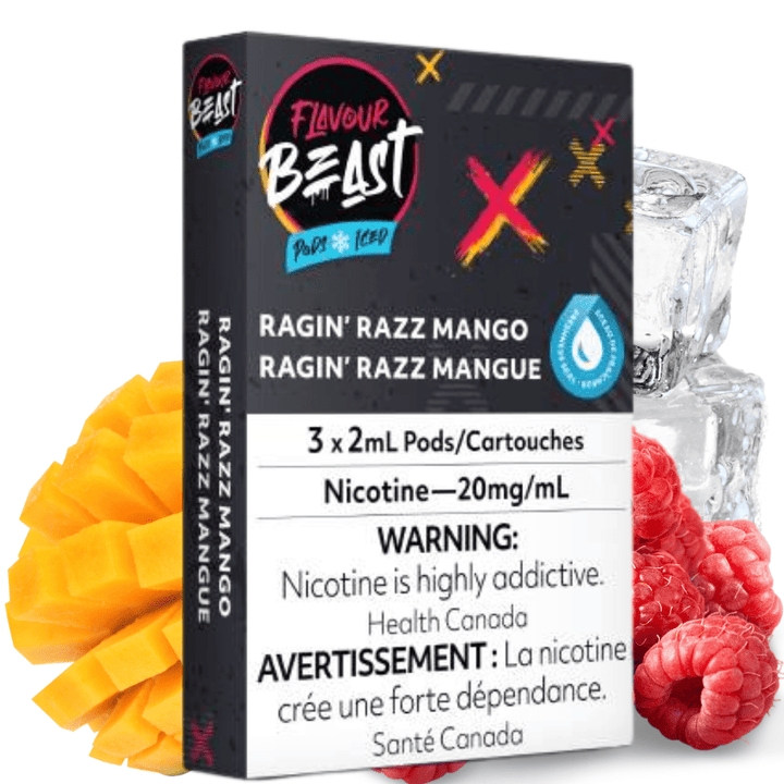 Flavour Beast Pods Ragin' Razz Mango (S-Compatible) 20mg / 3 x 2ml Vape Superstore  Saskatchewan Canada