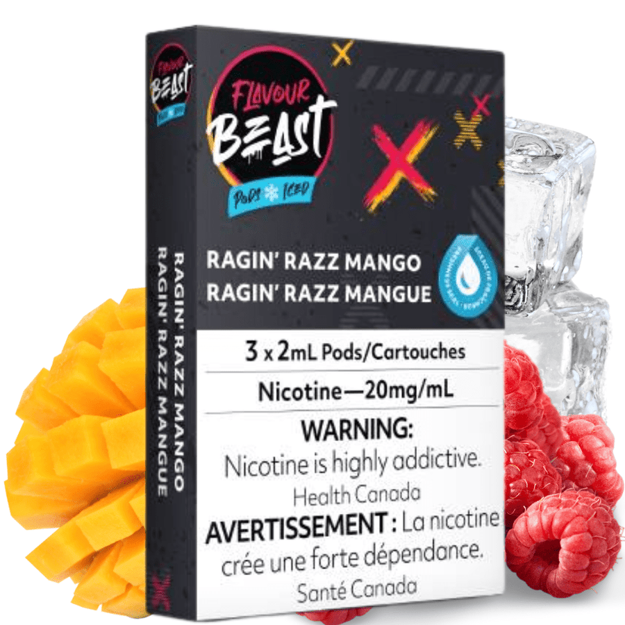 Flavour Beast Pods Ragin' Razz Mango (S-Compatible) 20mg / 3 x 2ml Vapexcape Vape and Bong Shop Regina Saskatchewan