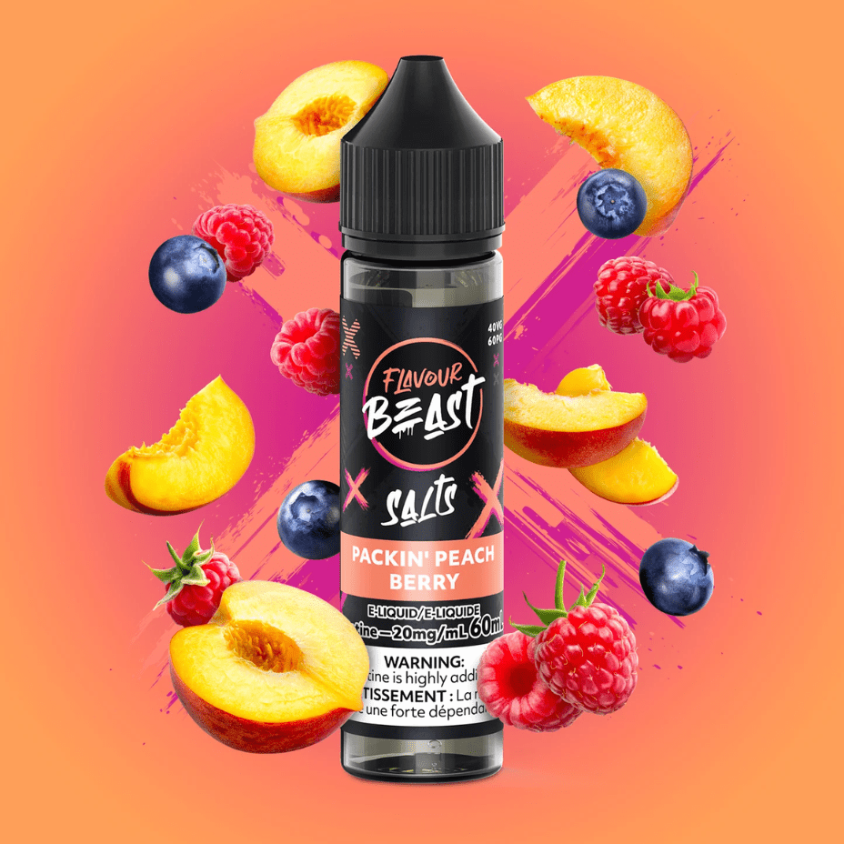 Flavour Beast Salt-Peachin Peach Berry-60ml 60ml / 20mg Vapexcape Vape and Bong Shop Regina Saskatchewan