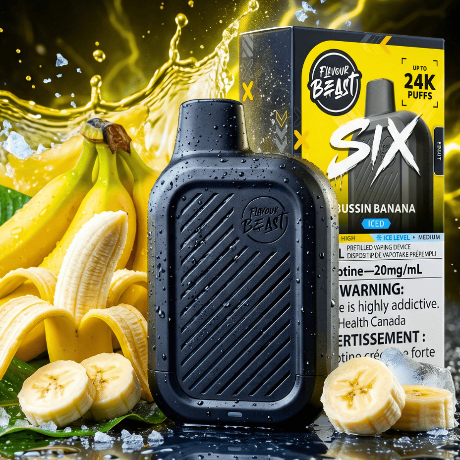 Flavour Beast SIX 24K Disposable Vape - Bussin' Banana Iced 24000 Puffs / 20mg Vape Superstore  Saskatchewan Canada
