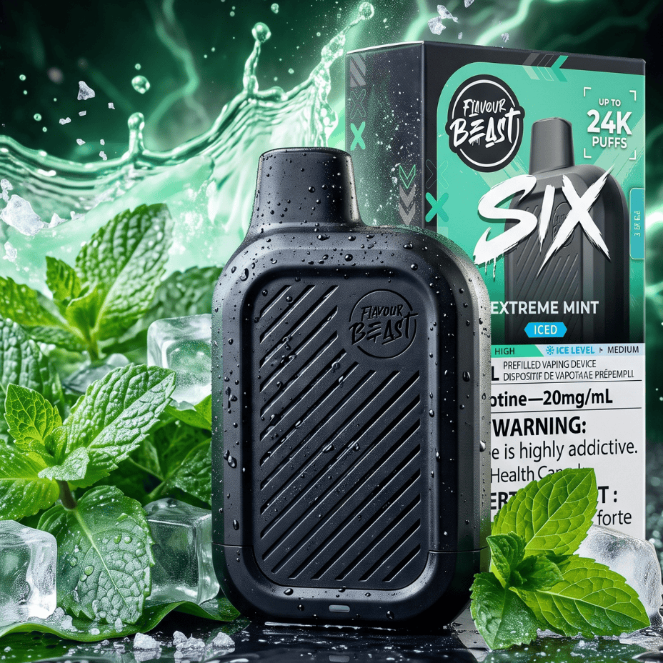Flavour Beast SIX 24K Disposable Vape - Extreme Mint Iced 24000 Puffs / 20mg Vape Superstore  Saskatchewan Canada