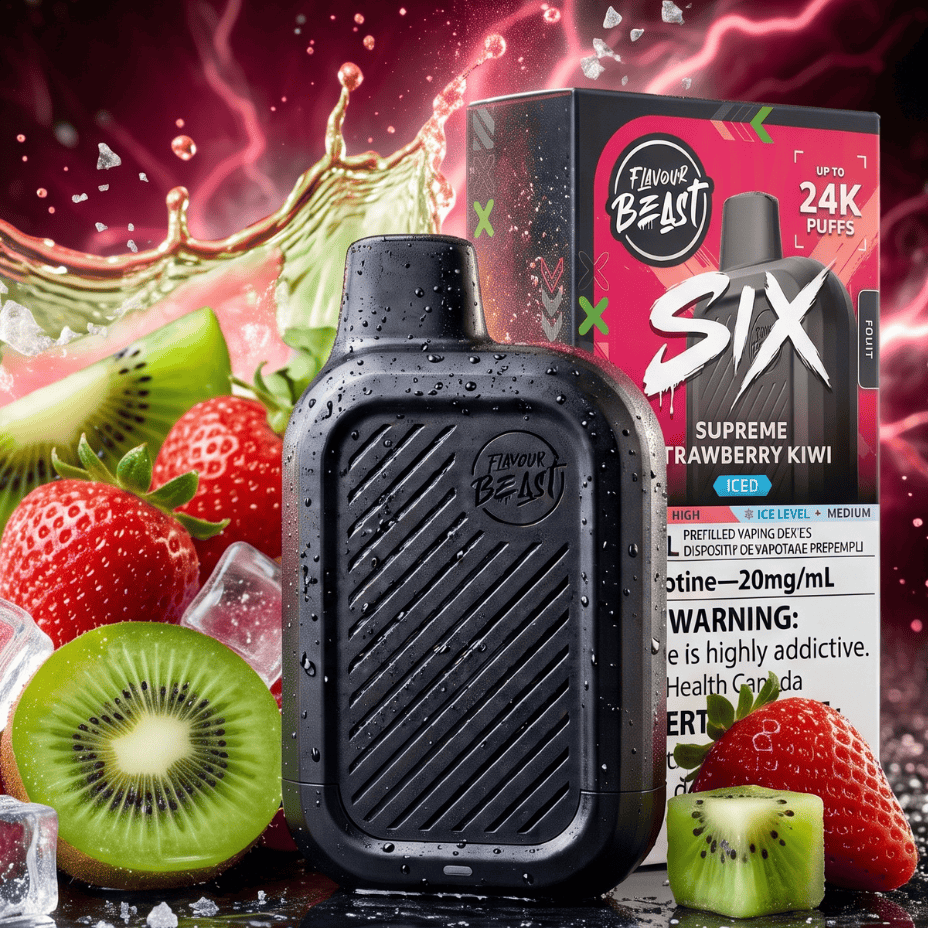 Flavour Beast SIX 24K Disposable Vape - Supreme Strawberry Kiwi Iced 24000 Puffs / 20mg Vape Superstore  Saskatchewan Canada