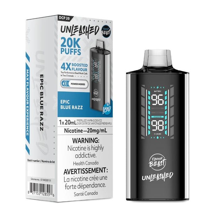 Flavour Beast Unleashed DCP 20K Disposable Vape - Epic Blue Razz Vape Superstore  Saskatchewan Canada