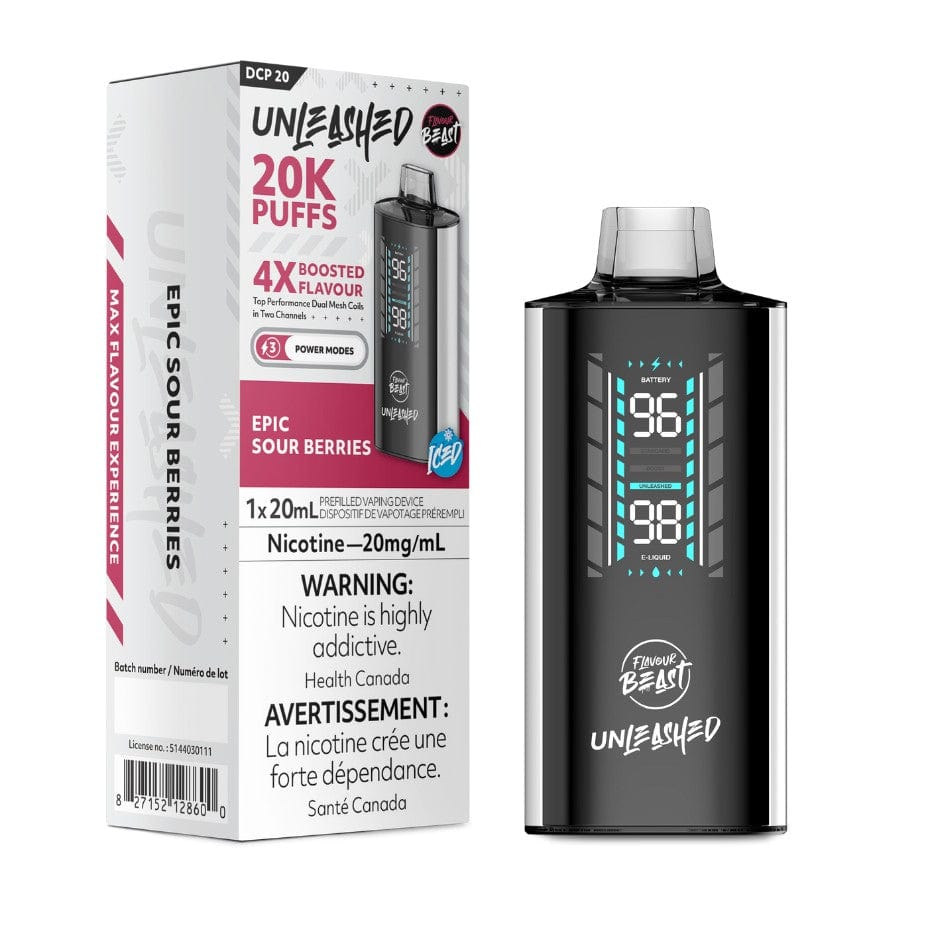 Flavour Beast Unleashed DCP 20K Disposable Vape - Epic Sour Berries Vape Superstore  Saskatchewan Canada
